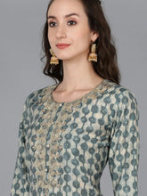 Women Silk Blend Embroidered Abstract Printed-VKSKD1696